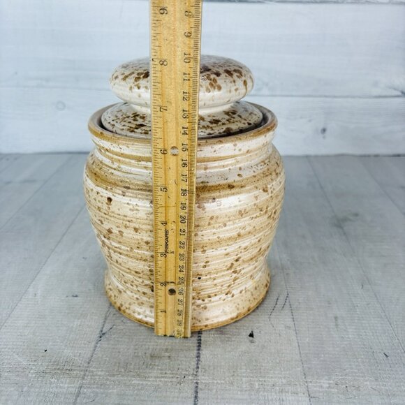 Vintage GT Mark 600/110 Speckle Rustic Farmhouse Canadian Stoneware Canister Jar - Picture 12 of 16